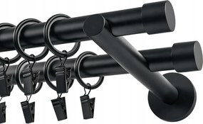 FĂŒggönykarnis dupla 19 19 mm FĂ©m Fekete Luna matt 400 cm