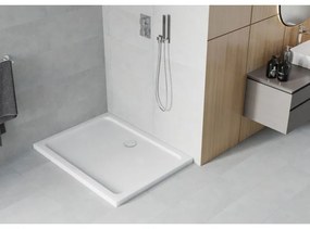 Mexen SLIM - Négyszögletű zuhanytálca 100x90x5cm + króm szifon, fehér, 40109010