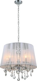 ITALUX MDM-2572-5-W CORNELIA Ernyős Függesztett Lámpa Fehér, Króm E14 IP20