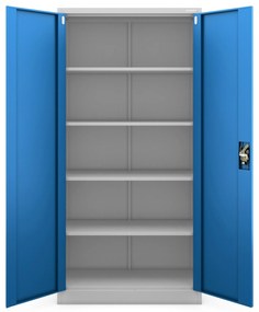 Fém iratszekrény JAN, 900 x 1850 x 400 mm, szürke-kék