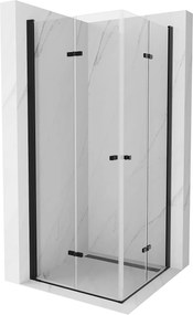 Mexen Lima Duo  Zuhanykabin Csukló ajtóval   100 x 100 cm,  átlátszó üveg,  fekete  - 856-100-100-70-00-0 DUO zuhanykabin