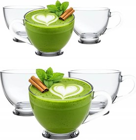 Matcha- És Teáscsészék 420 Ml-es Talppal Kávéscsésze Szett 6 Db-os