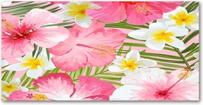 Konyhai panel Trópusi virágok 140x70 cm Ragasztó