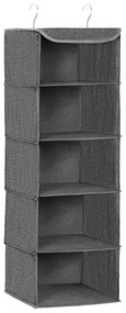 Gardrób ruharendszerező, összecsukható tárolórendszer, szürke