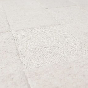 Elefántcsont színű kézi szövésű gyapjú szőnyeg 200x290 cm Checkerboard – Flair Rugs