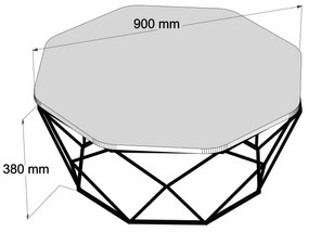 Dohányzóasztal Diamond - Cream