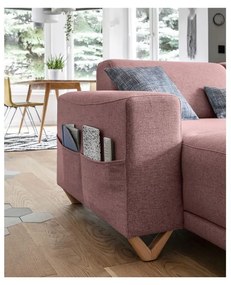 Rózsaszín kinyitható-tárolóhelyes sarokkanapé (jobb oldali-U alakú) Classy Sophie – Miuform