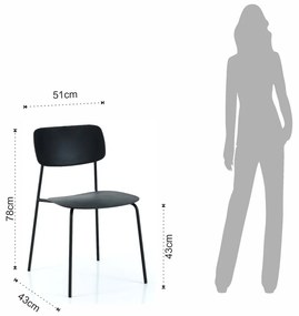 Fekete étkezőszék szett 2 db-os Primary - Tomasucci