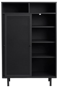 Fekete fém szekrény tolóajtóval 90x140x40 cm Veep – Unique Furniture