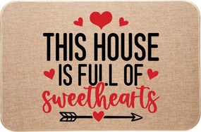 Lábtörlő lenvászon dekoratív Valentin-napi ajándék House full of sweethearts
