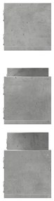 3 db betonszürke szerelt fa fali polc 58 x 18 x 18 cm