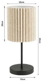 Brilagi - NORDIC WAVE asztali lámpa 1xE27/15W/230V lenvászon/fekete
