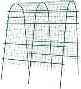 Outsunny Fém Rács Rozsdaálló Növényrács Mászó Növények Számára 144 x 167 x 206 cm Kerti Rács Paradicsomhoz, Zöldségekhez, Virágokhoz | Aosom