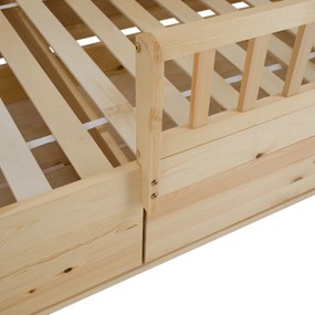 Montessori ágy, 90x200, természetes, tömör, BIANKA