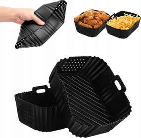 2X Kosár Utántöltő Többször Használható Ninja 400 Olajsütő Air Fryer Szilikon