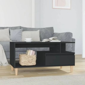 Fekete szerelt fa dohányzóasztal 90 x 49 x 45 cm