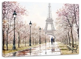 Canvas Watercolor Paris Melancholy fali kép, 85 x 113 cm - Styler
