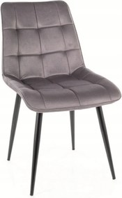 Kárpitozott velúr steppelt szék szürke étkező konyha nappali Chic
