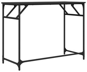 fekete szerelt fa és porszórt acél íróasztal 100x45x76 cm