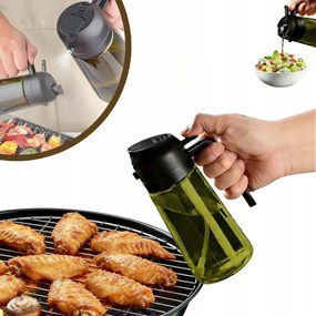Permetező Ecet Olaj Adagoló 2IN1 Üveg Grillezéshez 470 ml