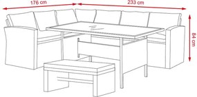 Avenberg MARTINIK/ PACIFIK Kerti sarokgarnitúra - Világosszürke