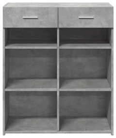betonszürke szerelt fa tálalószekrény 80 x 42,5 x 93 cm