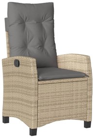 3 részes vegyes bézs polyrattan kerti étkezőgarnitúra párnákkal
