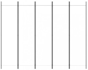 fehér 5 paneles paraván 250x200 cm szövet