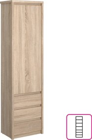 Könyvespolc, DTD laminált, tölgy sonoma, NORTY TYP 5