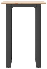 tömör fenyőfa és acél étkezőasztal O-vázzal 50x50x75 cm