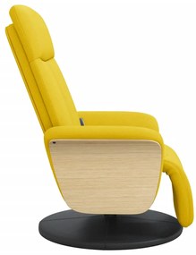 Citromsárga szövet dönthető masszázsfotel lábtartóval