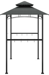 Antracit acél grillező pavilon oldalsó polcokkal 240x150x243 cm