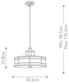 Feiss FE-FUSION-P-L - Csillár rúdon FUSION 3xE27/60W/230V