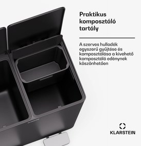 Klarstein EcoVista, hulladékgyűjtő komposztálóval, 40 l + 3 l/tároló + komposztáló, Soft-Close