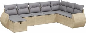 vidaXL 8 részes vegyes bézs polyrattan kerti ülőgarnitúra párnákkal