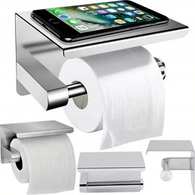 Wc-papír Tartó Polc Fém Tiplik Szalag Ezüst