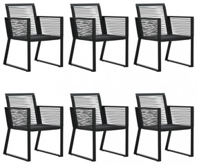 7 részes fekete PVC rattan kültéri étkezőgarnitúra