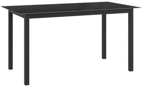 vidaXL black alumínium és üveg kerti asztal 150 x 90 x 74 cm