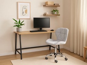 Dolgozószobai szett íróasztal TAYLOR SONOMA 100x50 cm + irodai szék AVOLA VELVET világosszürke