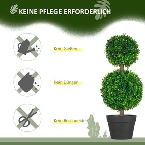 Műnövény szett, 2 db buxus, cserépben 60cm magas