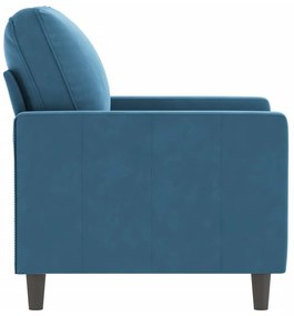 vidaXL kék bársony kanapéfotel 60 cm