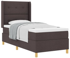 Boxspring Ágy Matraccal Sötétbarna 80x200 cm Textil