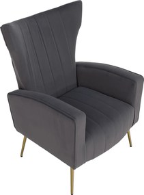 Relaxfotel, szürke Velvet szövet, BARET