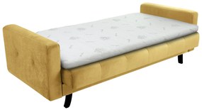 ID LISSZABON ágyazható kanapé ágyneműtartóval - sárga