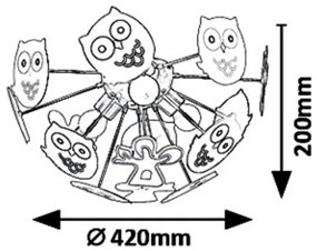 Rabalux 6389 - Gyerek csillár BIRDY 3xE14/40W/230V