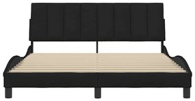 fekete szövet ágykeret matrac nélkül Hanko 160 x 200 cm