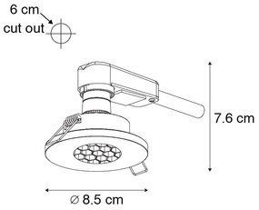 Modern fürdőszobai beépített spotlámpa fekete IP54 - Shed Honey