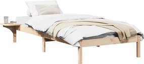 vidaXL Ágykeret Természetes 75 x 190 cm Tömör fenyőfa