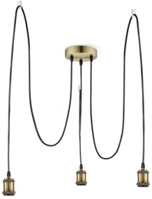 Leuchten Direkt 13571-60 - Csillár zsinóron DIY 3xE27/60W/230V pók réz