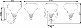 Hinkley Lighting AINSLEY HK-AINSLEY3-BATH Fali lámpa 3x3,5W/G9 3x320LM IP44